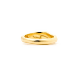 Anel Curve Bone Slim Banho de Ouro