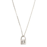Colar Mini Cadeado Skull Prata