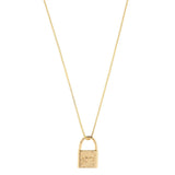 Colar Mini Cadeado Skull Banho de Ouro