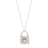 Colar Cadeado Skull Prata