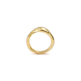 Anel Curve Bone Slim Banho de Ouro