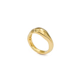 Anel Curve Bone Slim Banho de Ouro