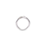 Anel Curve Bone Slim Pedras Prata